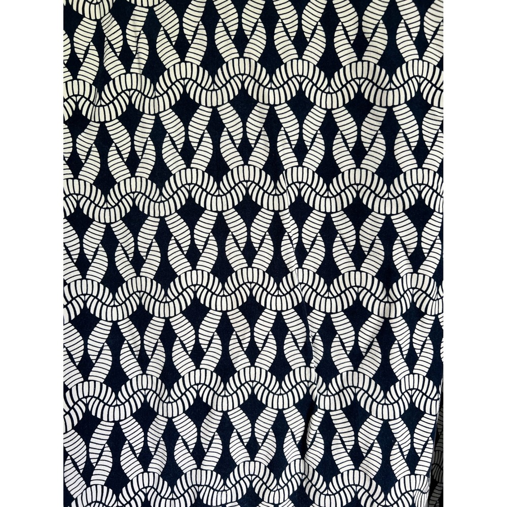 Escapada Living Navy White Geometric Rope Print Boatneck Tie Sleeve Blouse L - Picture 7 of 8